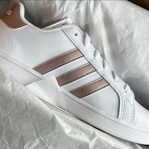 Adidas Grand Court K Kids White Rose Gold Unisex Youth Women